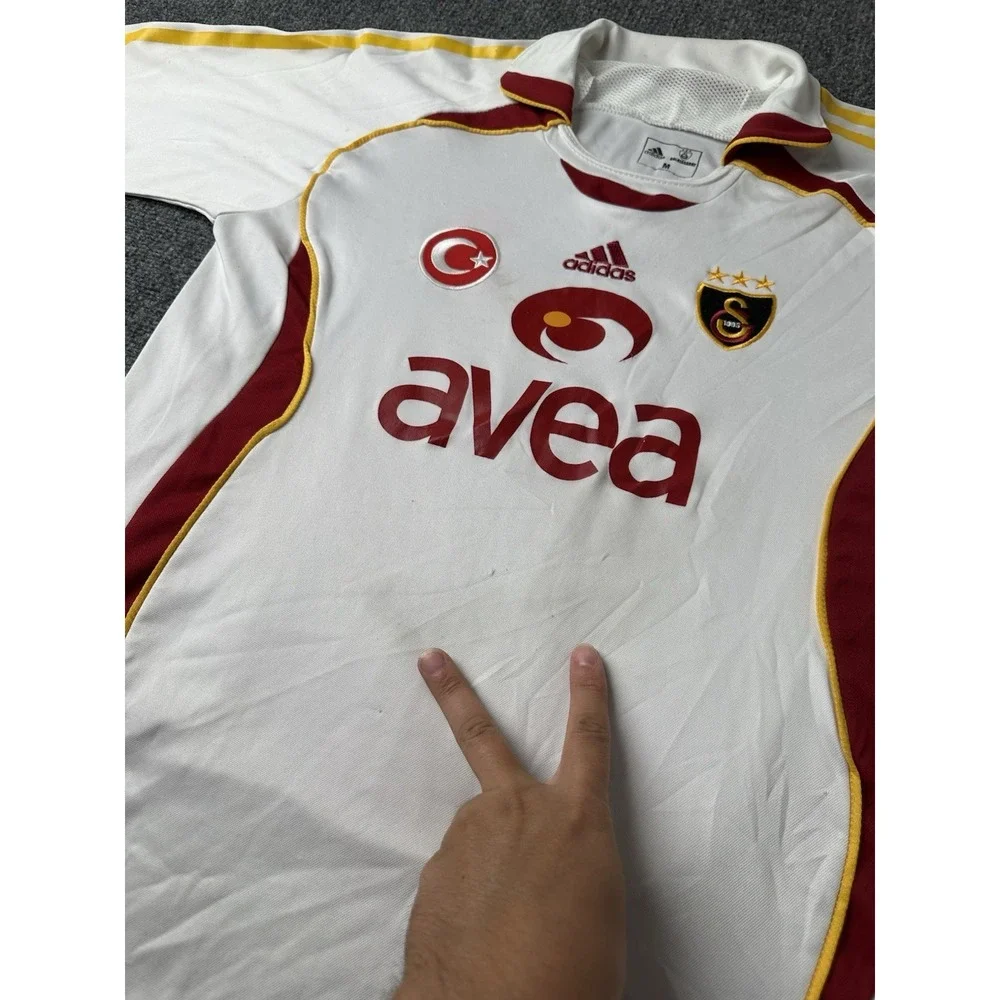 Mens Soccer Adidas Galatasaray Away ClimaCool White Red Jersey 2006, Size M